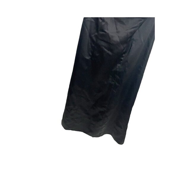 Davids Bridal Bridesmaid Prom Dress Gown Sz 4 Black Strapless Satin A-line - Picture 4 of 6